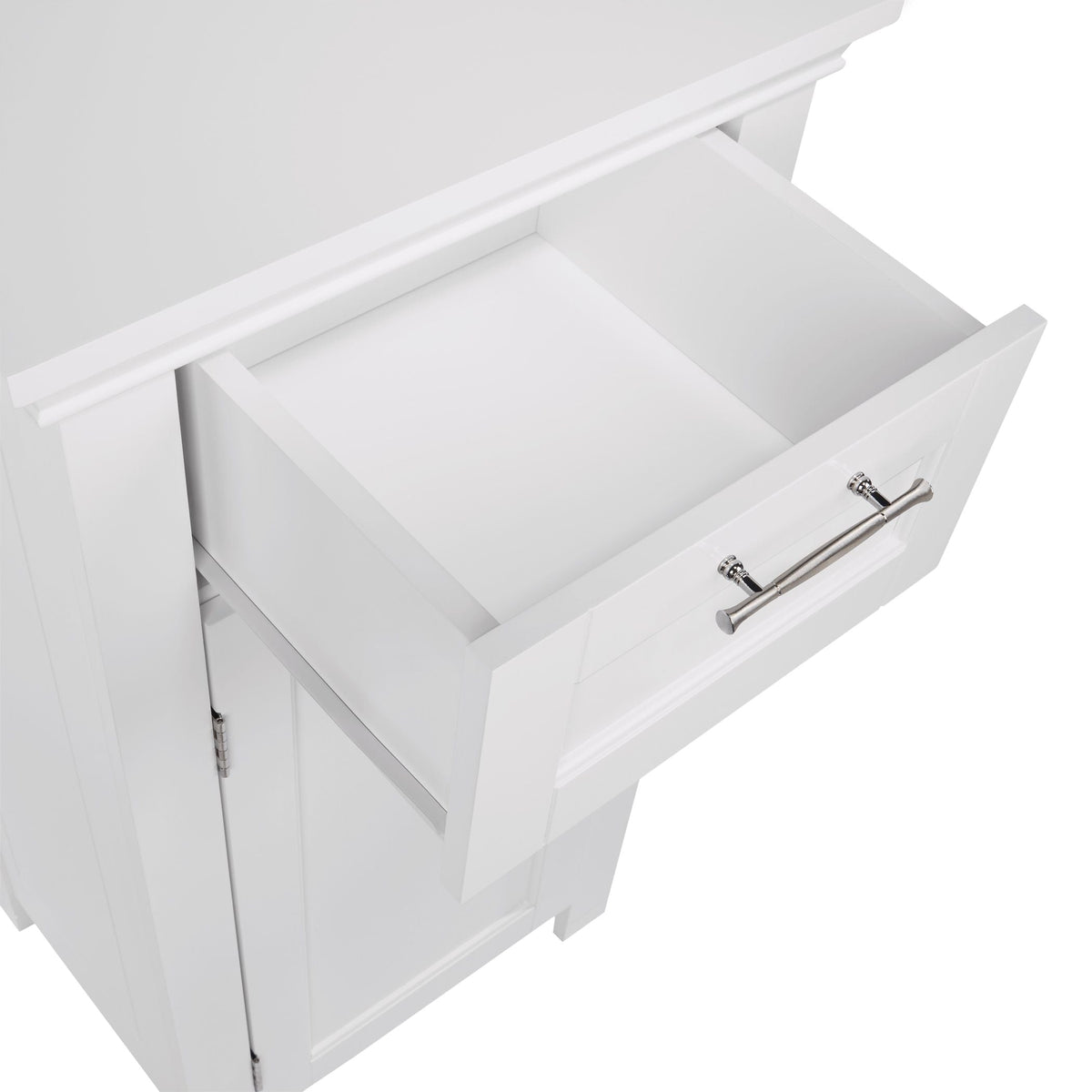 Home Somerset Single Door Bathroom & Laundry Storage Cabinet with Drawer & Adjustable Shelf, White