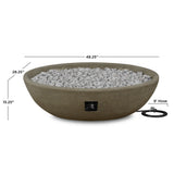 Riverside Oval Concrete Propane Fire Pit in Glacier Gray, 48-in