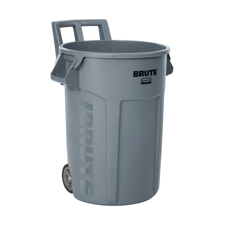Commercial Wheeled Brute Circular Outdoor Garbage Can, Grey, 121-L N4004