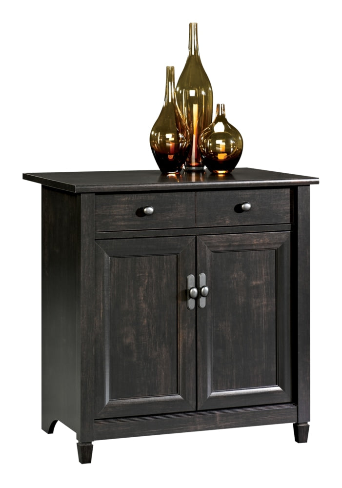 Edge Water 2-Door Storage Cabinet With Adjustable Shelf, Estate Black Finish