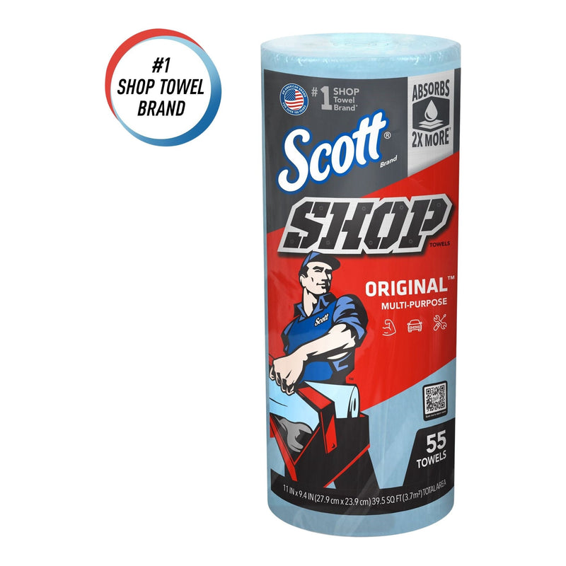 Multi-Purpose Shop Paper Towels, 11" x 9.4", Blue, 55-pk C4691