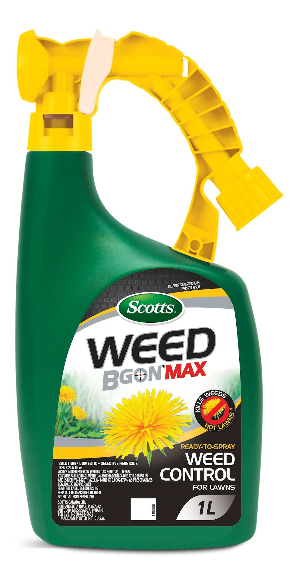 Weed B Gon MAX Ready-to-Spray Weed Control/Killer Concentrate, Herbicide for Lawns, 1-L