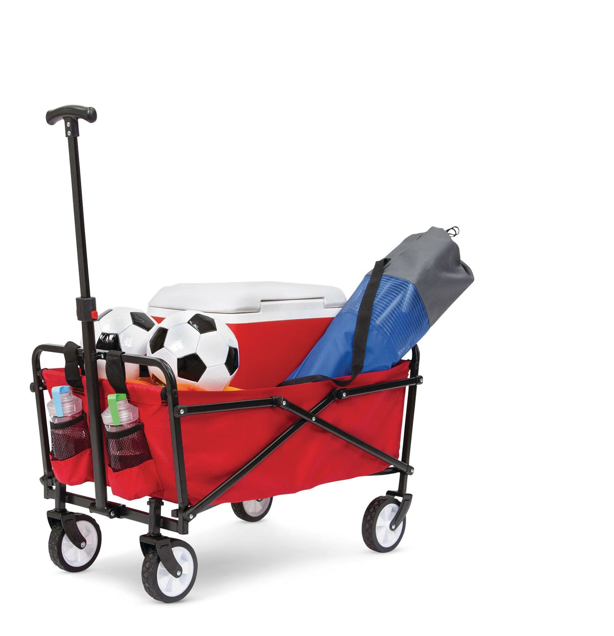Outdoor Collapsible Folding Utility Wagon with Cup Holders, 150-lb Capacity