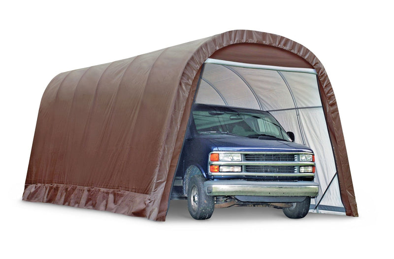 ShelterLogic Heavy Duty Waterproof Round Style Auto Shelter with UV Protection, 12x24x10-ft N4652