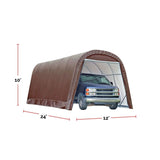 ShelterLogic Heavy Duty Waterproof Round Style Auto Shelter with UV Protection, 12x24x10-ft