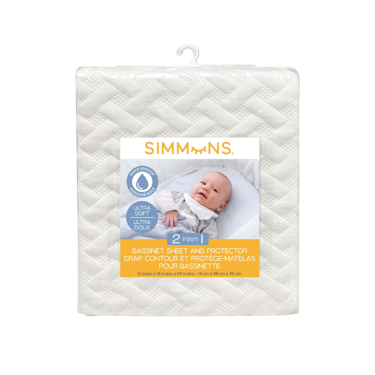 2-in-1 Bassinet Sheet & Waterproof Protector, Ivory