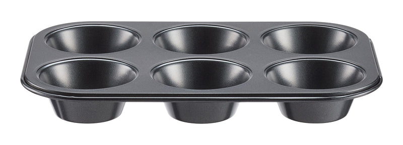 Dark Grey Non-Stick Carbon Steel Muffin Pan, 6-Cup V6465