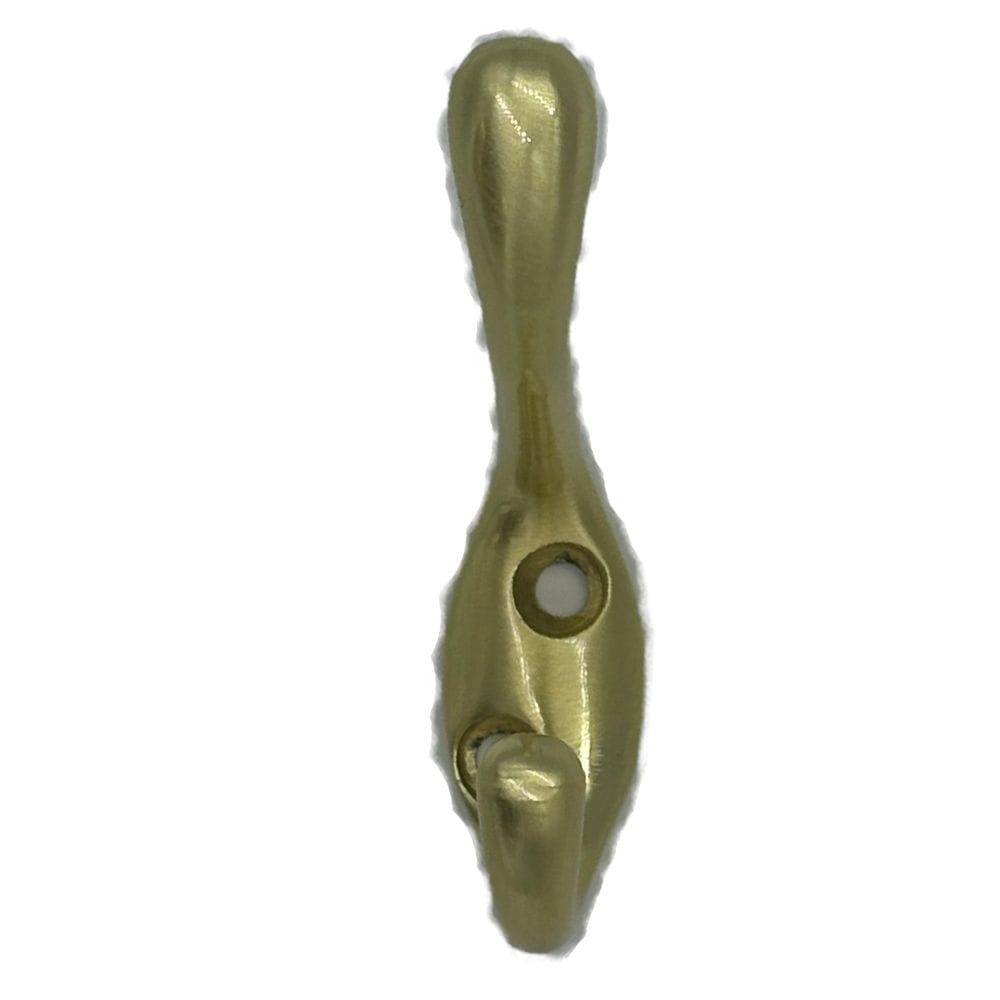 Single Hook, 3.5", Satin Brass, 3pk