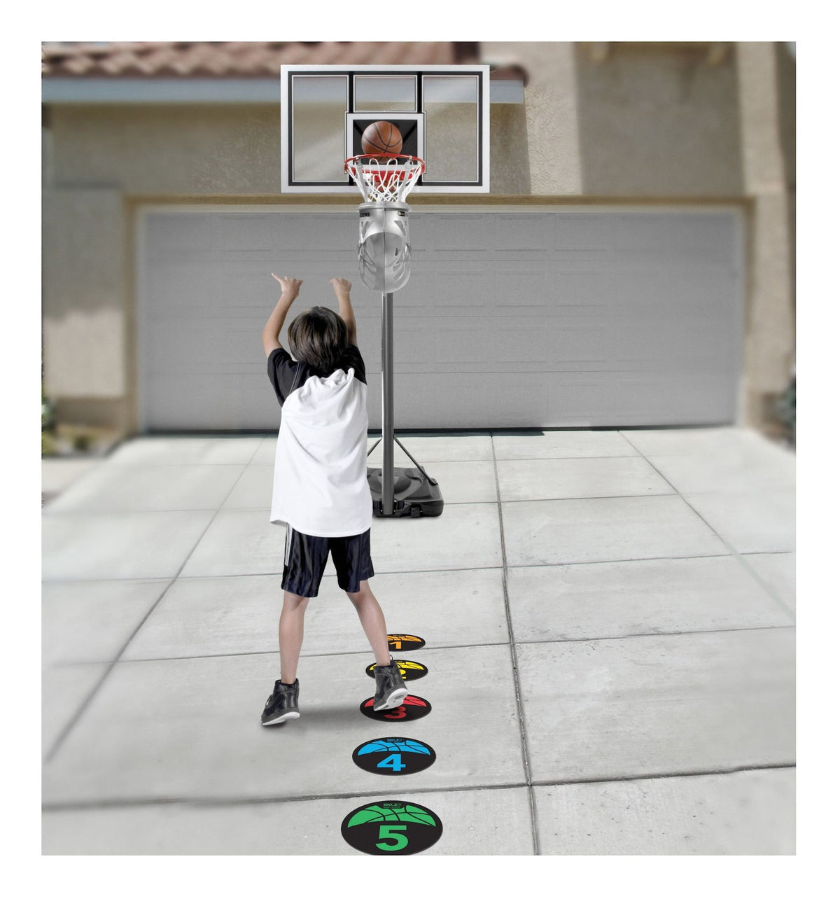 Shot Spotz Indoor/Outdoor Numbered Basketball Training Markers with Digital Timer