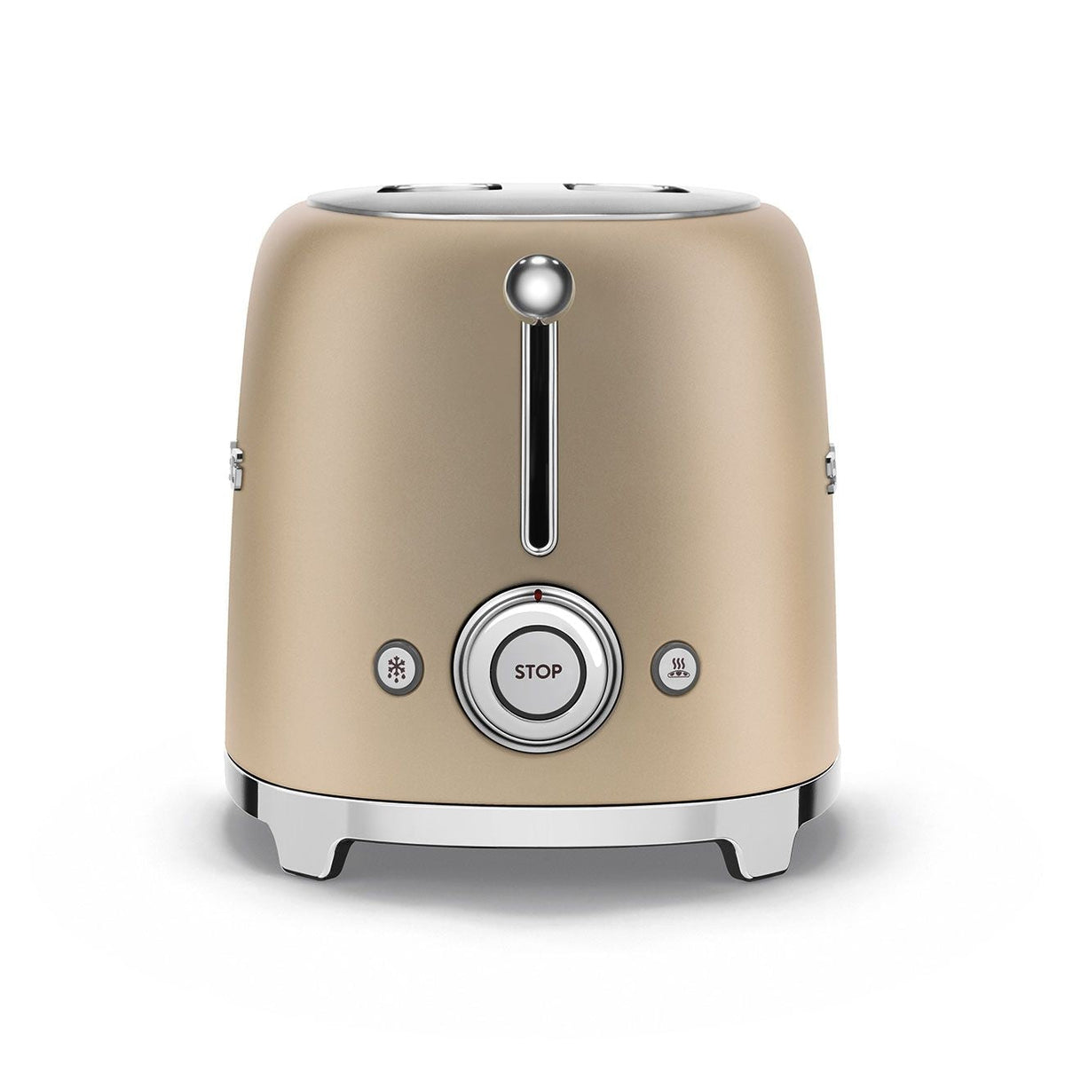 50's Retro Style Wide Slot Pop Up Electric Toaster with 6 Settings, 2-Slice, Champagne