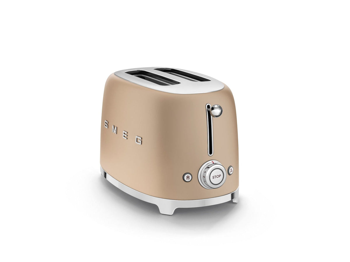 50's Retro Style Wide Slot Pop Up Electric Toaster with 6 Settings, 2-Slice, Champagne