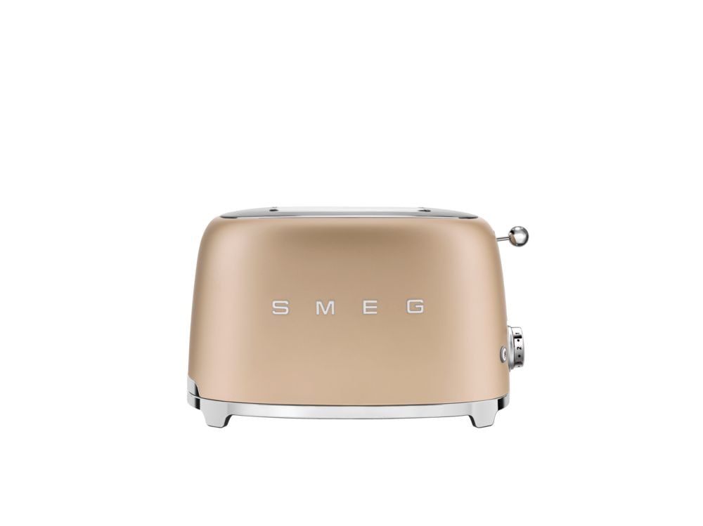 50's Retro Style Wide Slot Pop Up Electric Toaster with 6 Settings, 2-Slice, Champagne