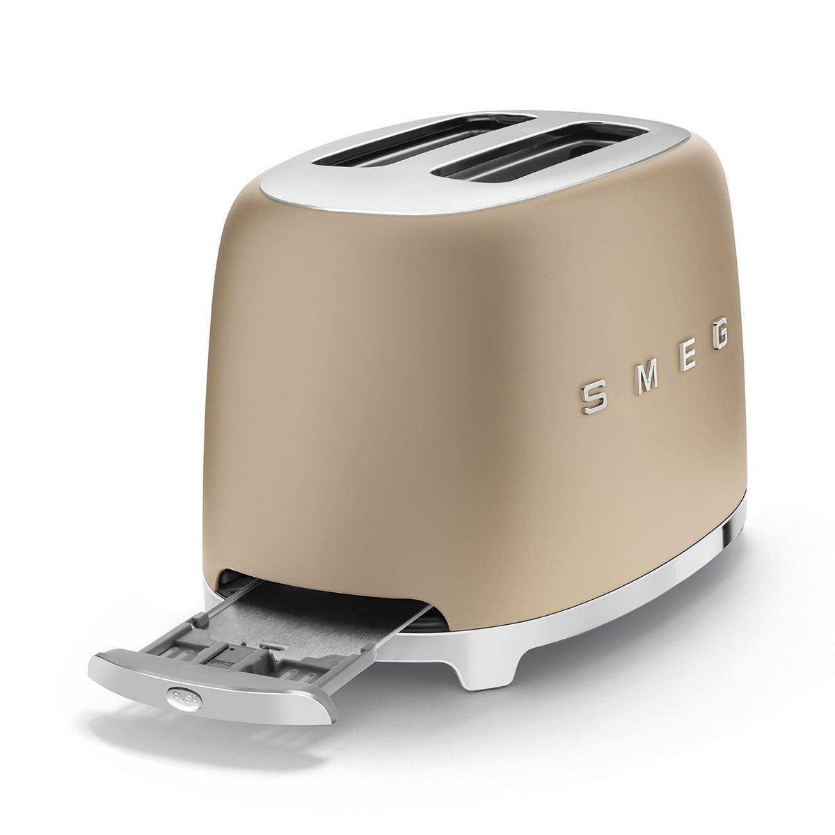 50's Retro Style Wide Slot Pop Up Electric Toaster with 6 Settings, 2-Slice, Champagne