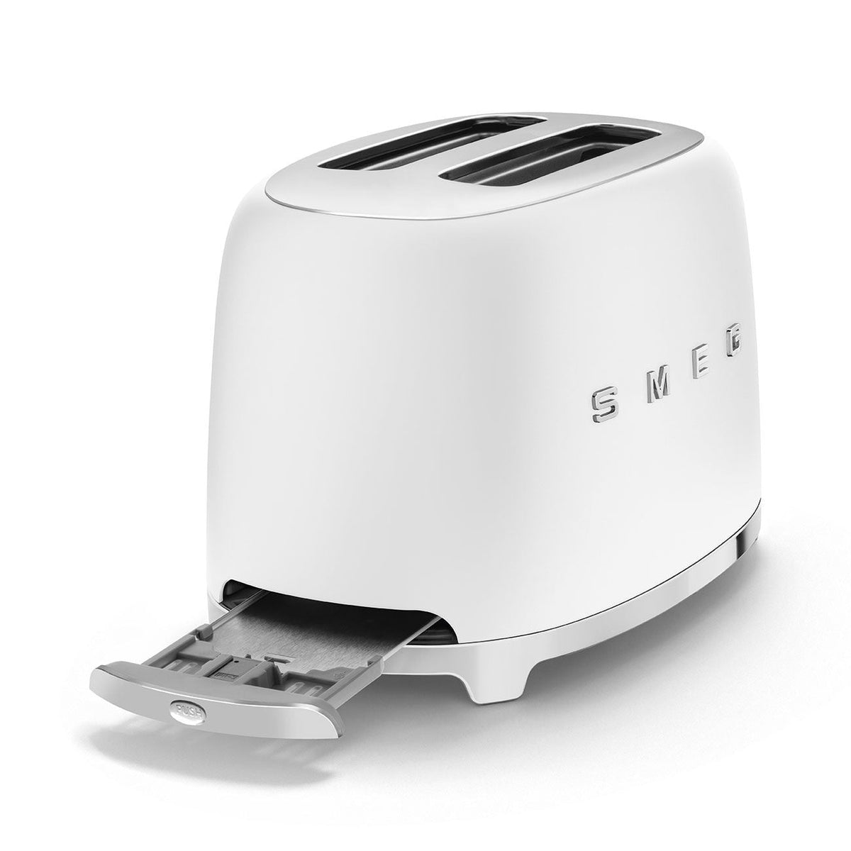 50's Retro Style Wide Slot Pop Up Electric Toaster with 6 Settings, 2-Slice, Matte White