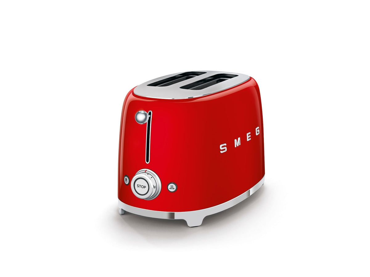 50's Retro Style Wide Slot Pop Up Electric Toaster with 6 Settings, 2-Slice, Red