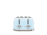 50s Retro Style Wide Slot Pop-up Toaster, 4-Slice, Pastel Blue