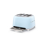 50s Retro Style Wide Slot Pop-up Toaster, 4-Slice, Pastel Blue