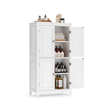 Home 4-Door White Storage Cabinet with Adjustable Shelves