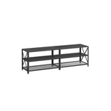 Home 70-in 3-Tier Industrial Black TV Stand