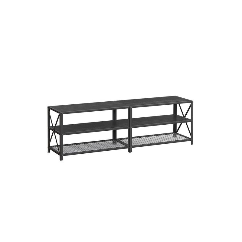 Home 70-in 3-Tier Industrial Black TV Stand B8695