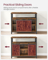 Home Brown Buff Sideboard Storage with Sliding Doors
