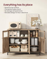 Home Industrial Camel Brown/Black Buffet Cabinet
