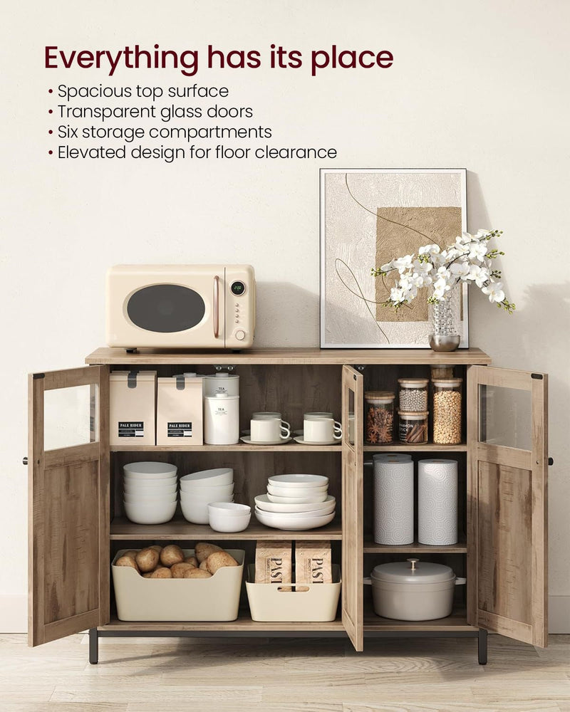 Home Industrial Camel Brown/Black Buffet Cabinet F363