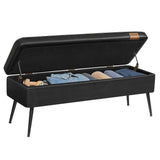 Home Mid-Century Ink Black Ottoman Storage Bench