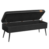 Home Mid-Century Ink Black Ottoman Storage Bench
