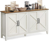Home Rustic White/Honey Brown Buffet/Storage Cabinet