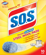 All-Purpose No-Scratch Steel Wool Soap Pads / Scrub Sponges, 10-pk