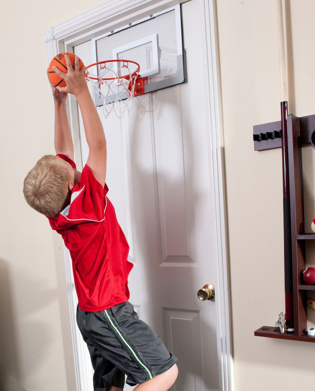 Slam Jam Indoor Over-the-Door Mounting Mini Basketball Hoop & Net with Ball