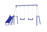 Play Time Kids' 3 Station Metal Swing Set with Slide