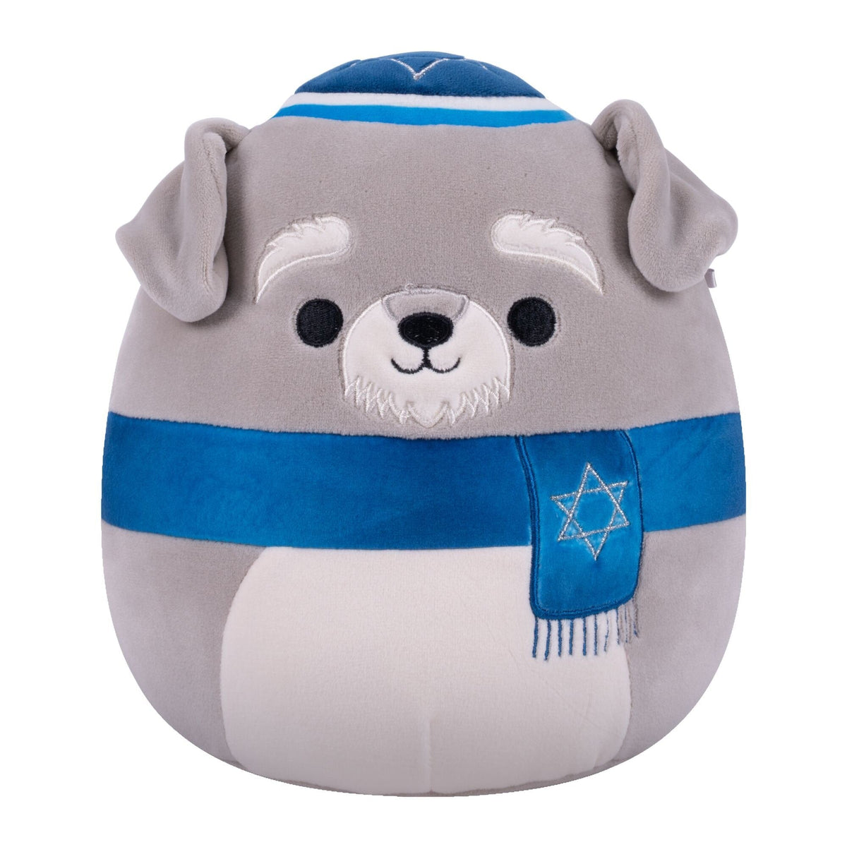 Grey Schnauzer Plush Toy, 8-in, Ages 3+, for Hanukkah