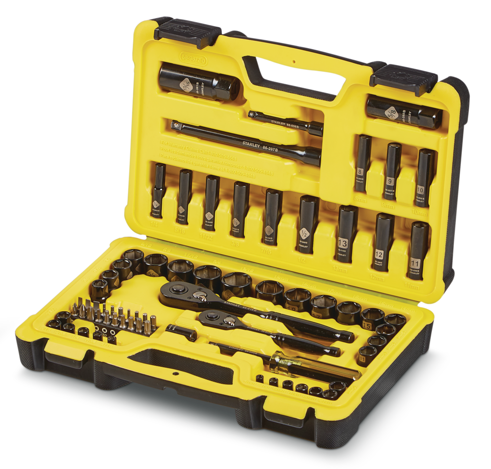Professional Grade Black Chrome Socket Set, 70-pc, SAE/Metric