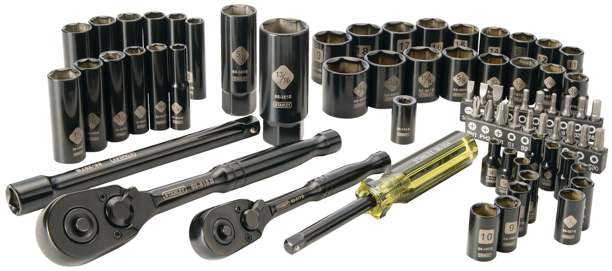 Professional Grade Black Chrome Socket Set, 70-pc, SAE/Metric