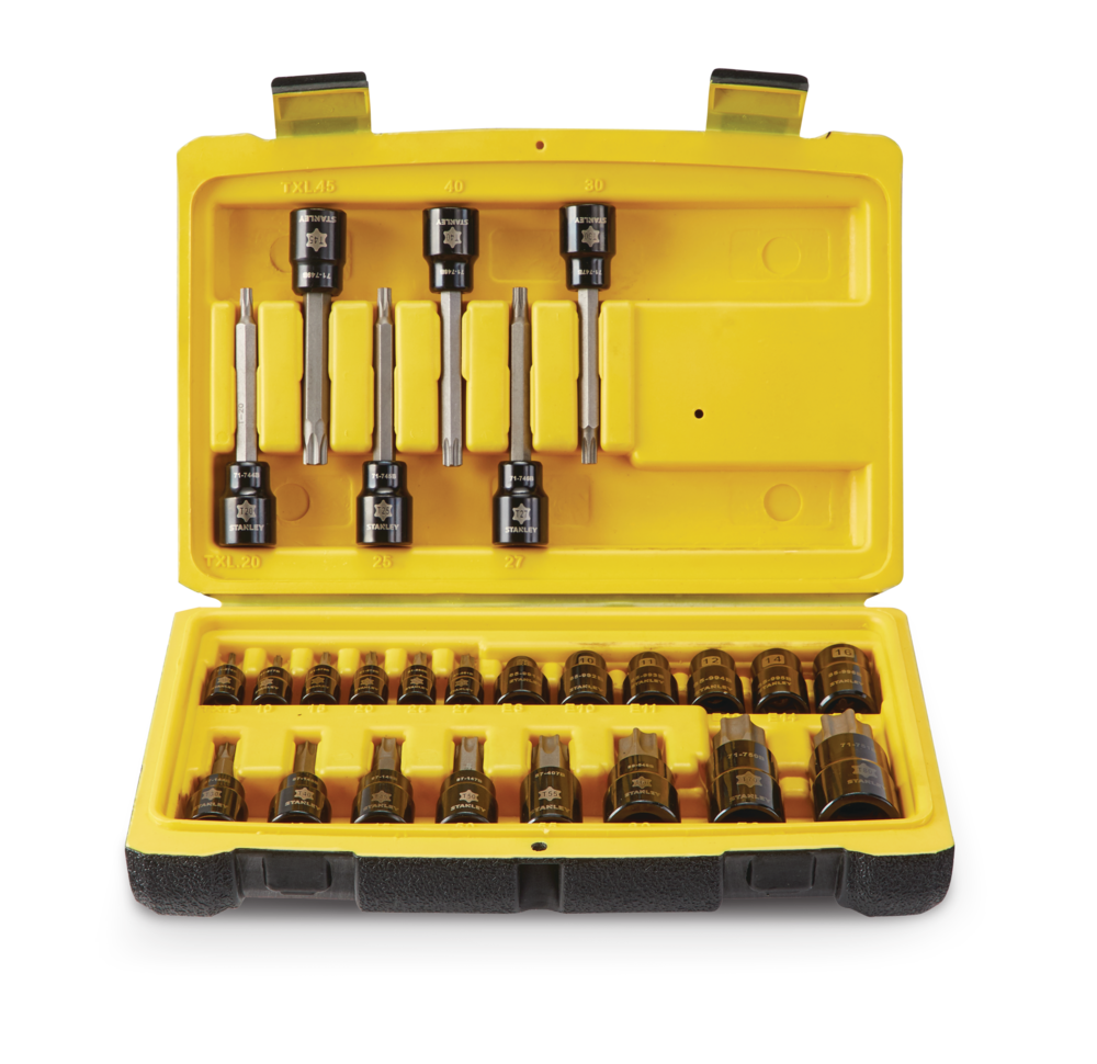 Professional Grade Black Chrome Star-drive Bit Socket Set, 26-pc, SAE/Metric