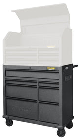Rolling Tool Storage Cabinet with 7 Drawers, Power Bar with USB, Black, 42-in