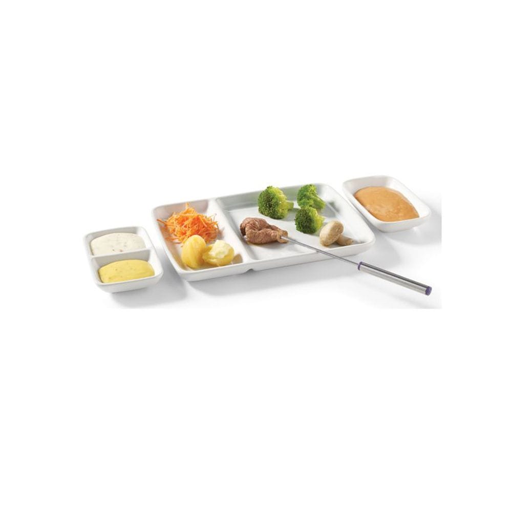 Oven & Dishwasher Safe Ceramic Fondue Plate, Serves 2, 6-pc