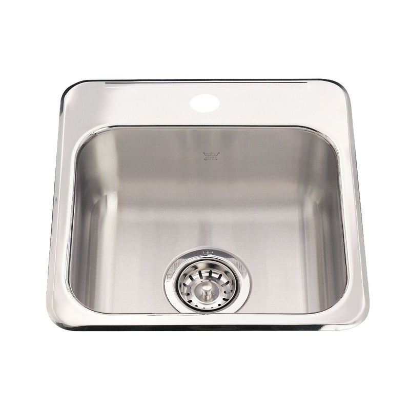 Drop-In 1-Hole Stainless Steel Sink, 15x15-in J3798