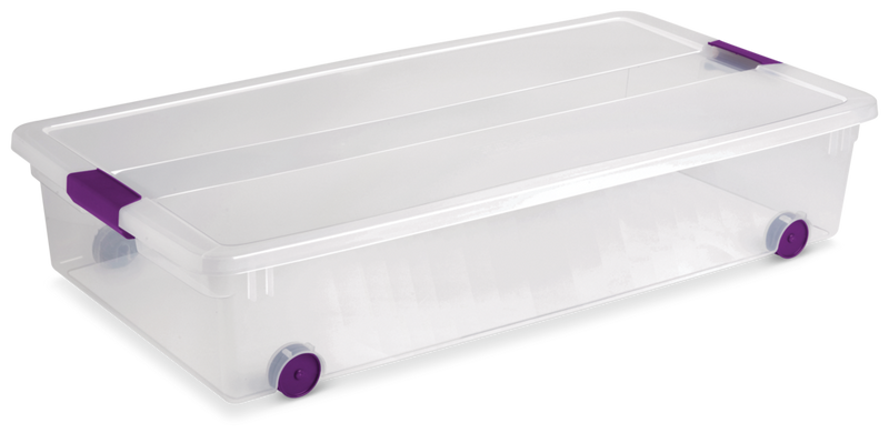 ClearView Latch Wheeled Underbed Storage Box, 57-L K3367