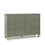 California 6-Drawer Olive/Driftwood Double Dresser/Chest