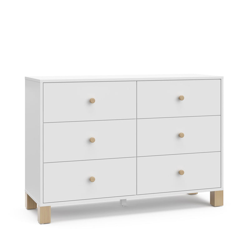 California 6-Drawer White/Driftwood Double Dresser/Chest I8844