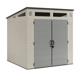 Modernist 7x7-ft Vanilla/Dove Grey Storage Shed