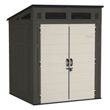 Modernist Outdoor Storage Shed, Grey, 6-ft x 5-ft