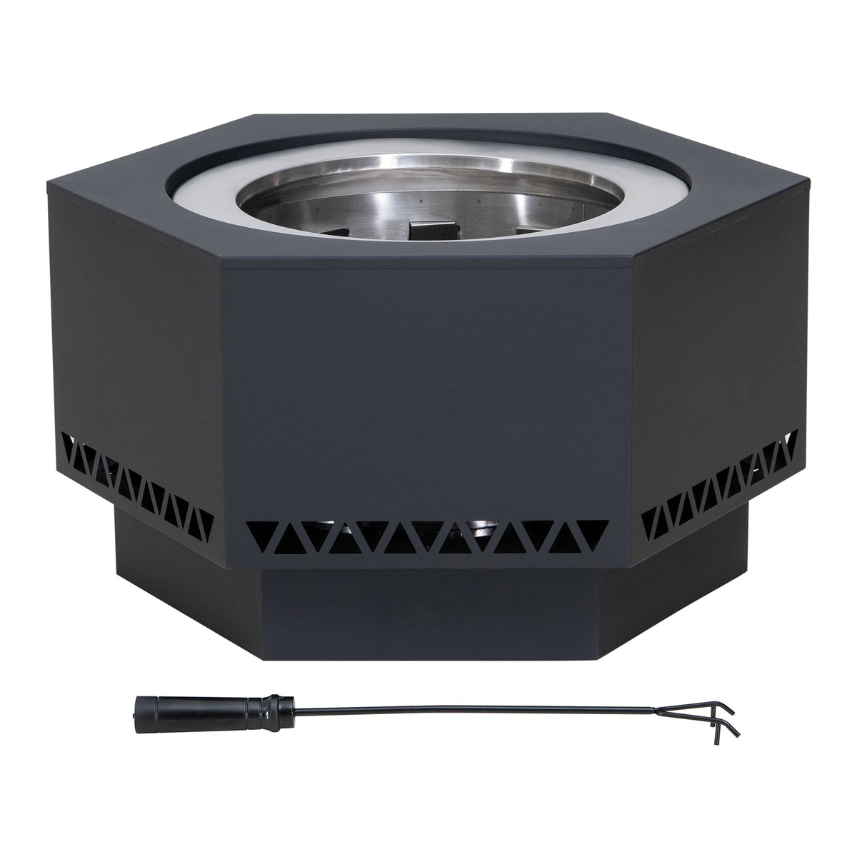 Lawrence Hexagonal Low Smoke Firepit, 28-in