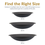 Decor Replacement Fire Pit Bowl, Black, 32-in