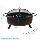 Décor Steel Cosmic Fire Pit, Extra-Large, 42-in