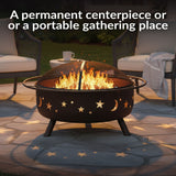 Décor Steel Cosmic Fire Pit, Extra-Large, 42-in