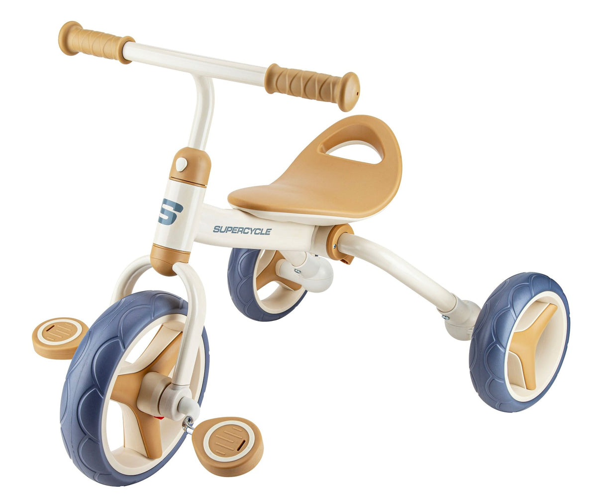 2-in-1 Toddlers & Kids' Tricycle with Detachable Pedals, 8-in, Beige